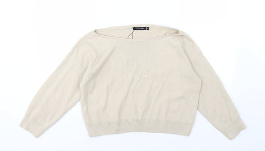 I SAW IT FIRST Womens Beige  Knit Pullover Jumper Size L