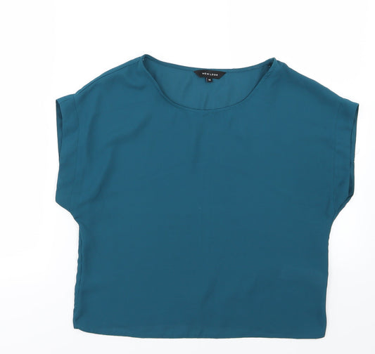 New Look Womens Blue  Chiffon Basic Blouse Size 12
