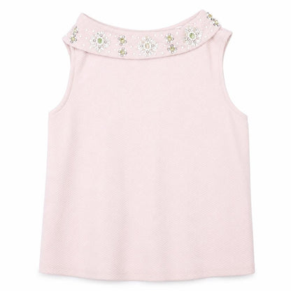 Front view of Miss Selfridge women’s pink basic t-shirt, size UK 8