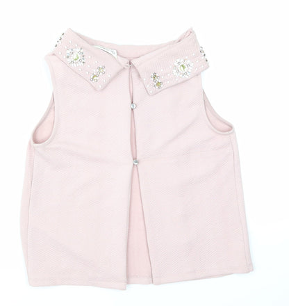 Back view of Miss Selfridge women’s pink basic t-shirt, size UK 8
