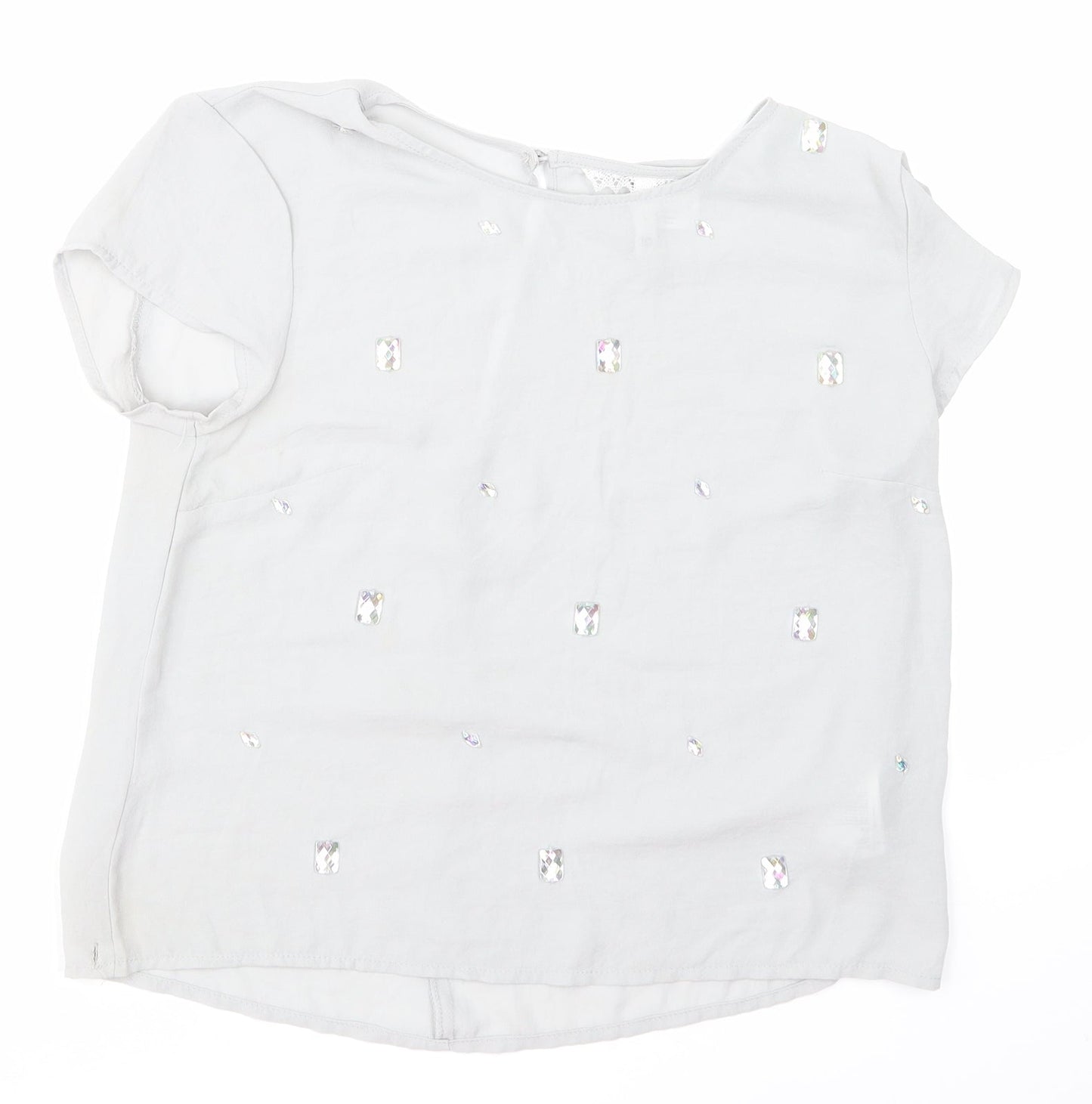 H&M Womens Grey Argyle/Diamond  Basic Blouse Size 10