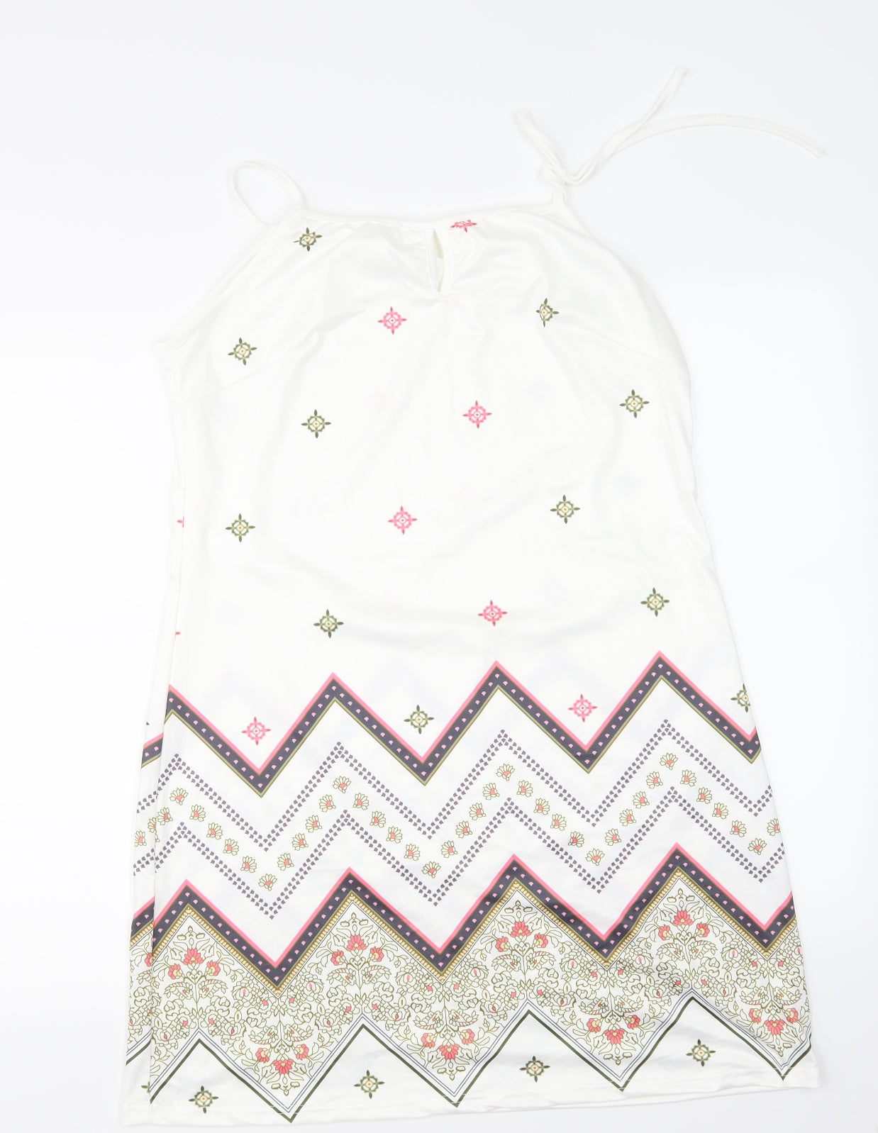 Select Womens White Argyle/Diamond  Skater Dress  Size 12