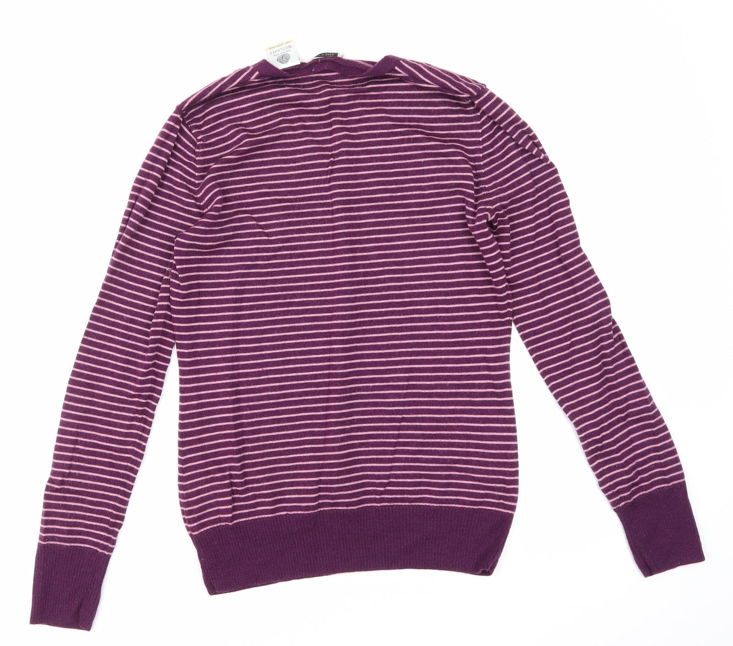 Woolmark Womens Purple Striped  Pullover Sweatshirt Size M