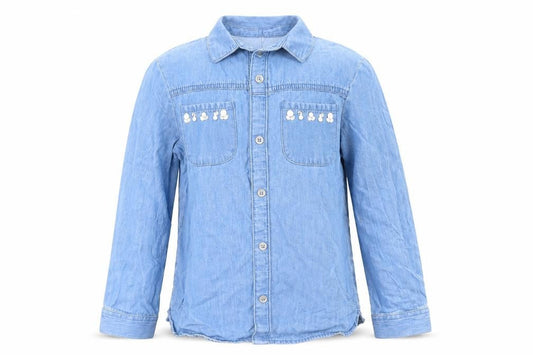 George Girls Blue  Denim Basic Button-Up Size 6-7 Years