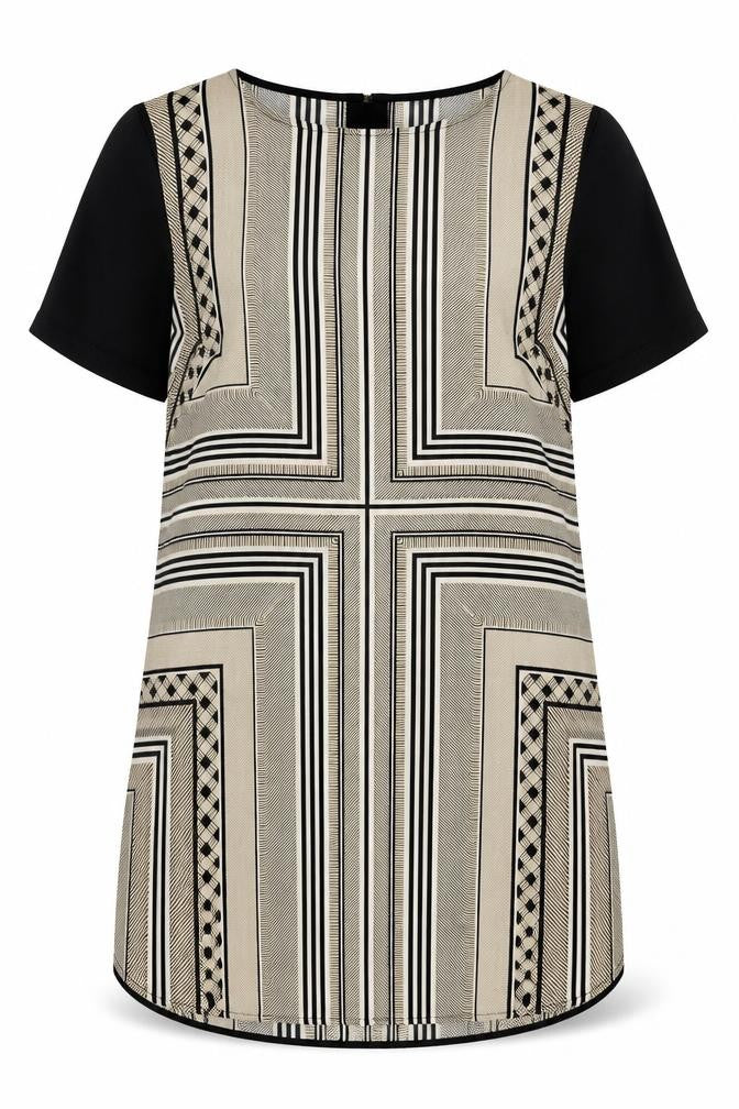 Marks & Spencer Womens Gold Geometric  Basic Blouse Size 10