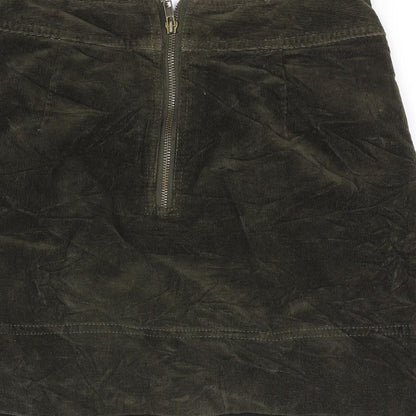 Brand and care label for ken women’s green flare skirt, size UK 8