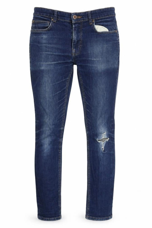 Front view of Next women’s blue skinny jeans, size S, 32-inch leg