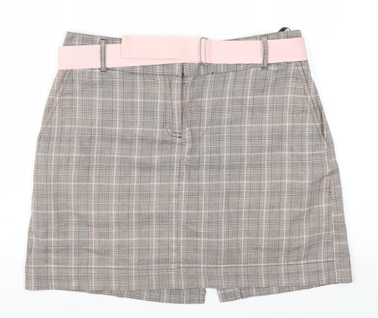 IZOD Womens Brown Check  Mini Skirt Size 30 in