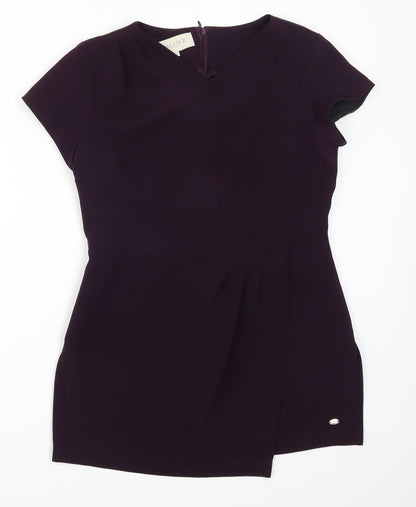 Additional front view of Inline women’s purple basic polo, size UK 12