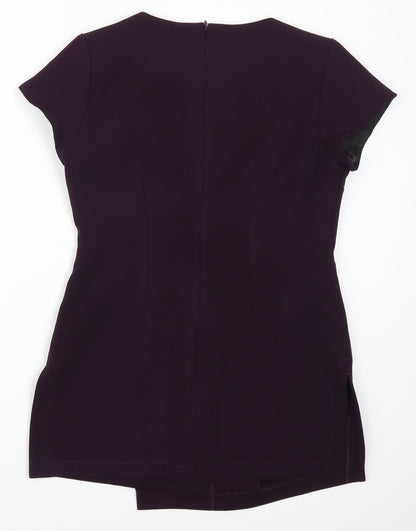 Back view of Inline women’s purple basic polo, size UK 12