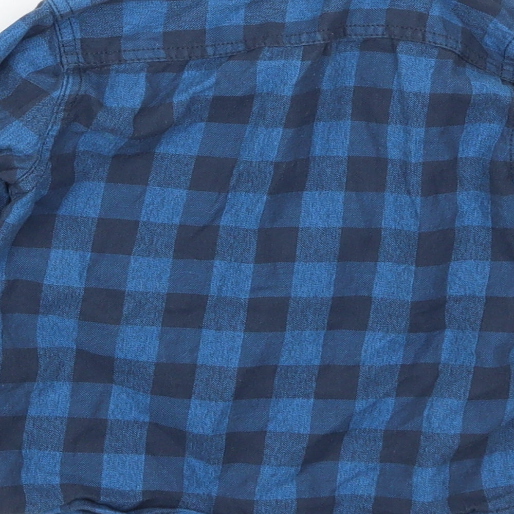 F&F Boys Blue Check  Basic Button-Up Size 2-3 Years  - Baseball Champion Badge