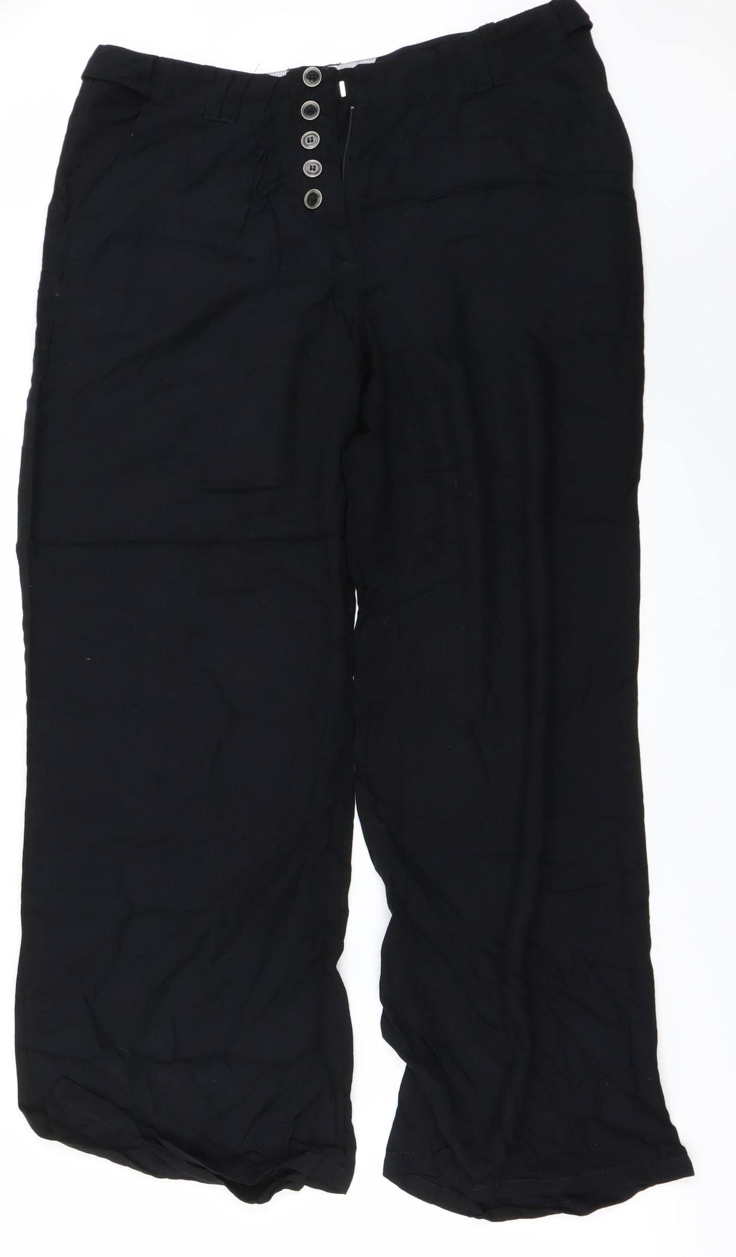 Preworn Womens Black   Trousers  Size 12 L24 in