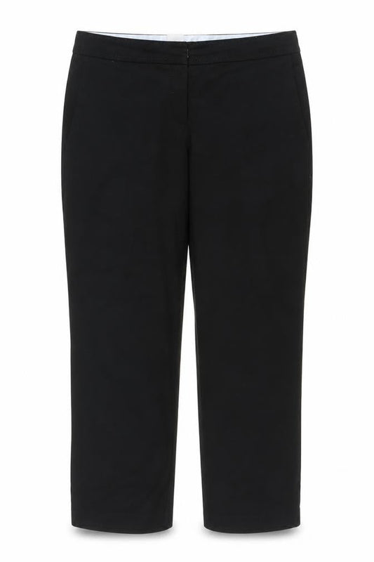 Front view of Next women’s black trousers, size UK 34, in, 25-inch leg