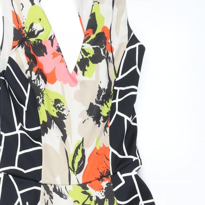 Close-up detail of Miss Selfridge women’s black a-line, size UK 10