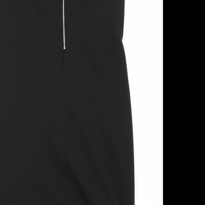 Brand and care label for Miss Selfridge women’s red bodycon, size UK 12