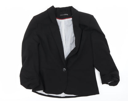 Front view of Atmosphere women’s black jacket blazer, size UK 12