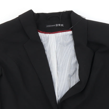 Close-up detail of Atmosphere women’s black jacket blazer, size UK 12