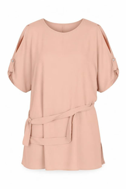 Front view of Atmosphere women’s pink basic blouse, size UK 12