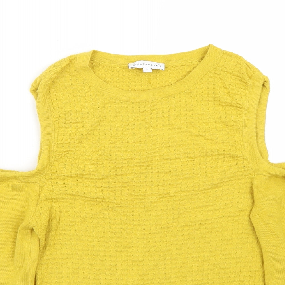 Warehouse Womens Yellow   Basic T-Shirt Size 10
