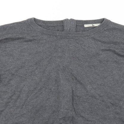 Close-up detail of Tu women’s grey jumper, size UK 12