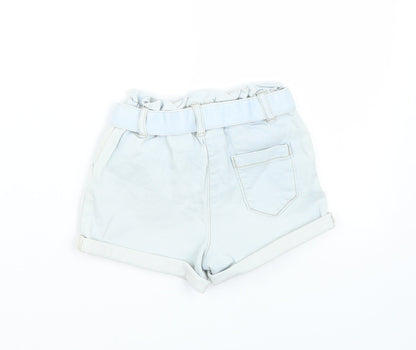 Back view of Tu girls’ blue cropped trousers, size 6-9, months