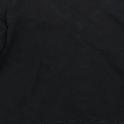 Brand and care label for New Look women’s black henley jumper, size UK 16