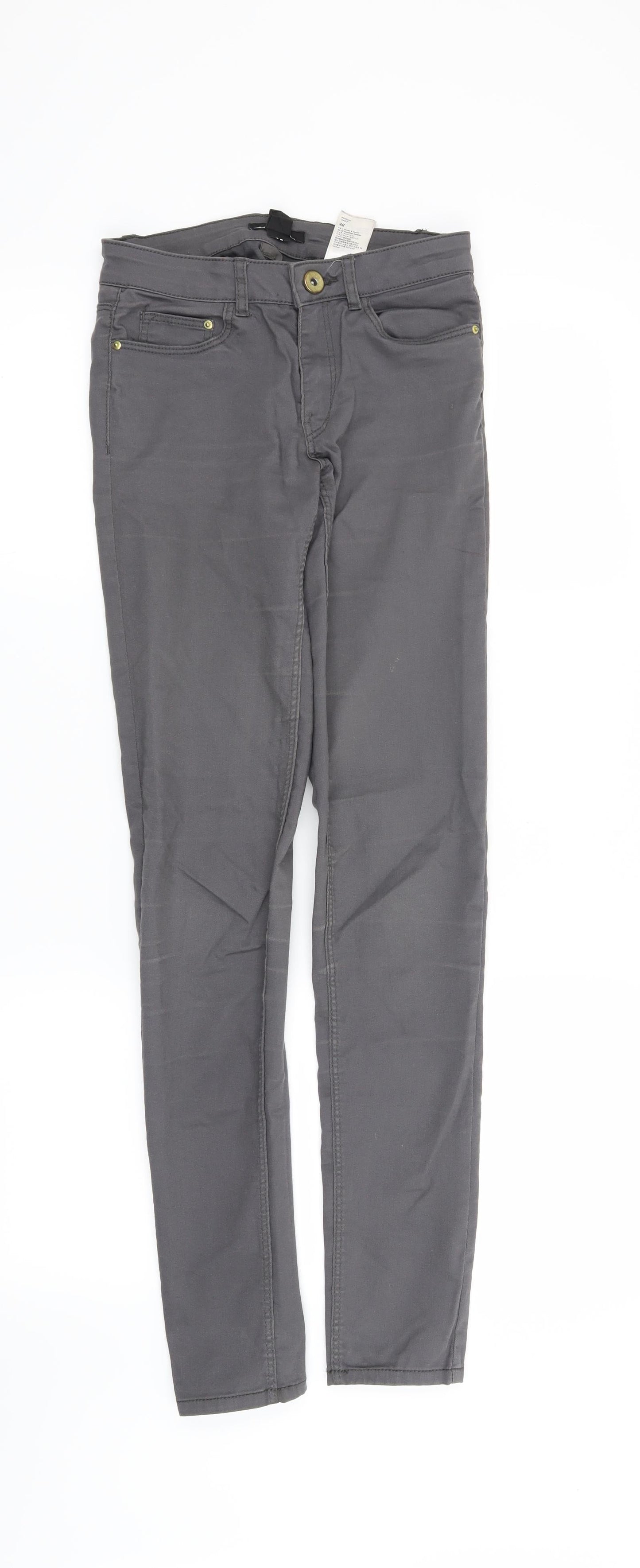 H&M Womens Grey   Straight Jeans Size 4 L30 in