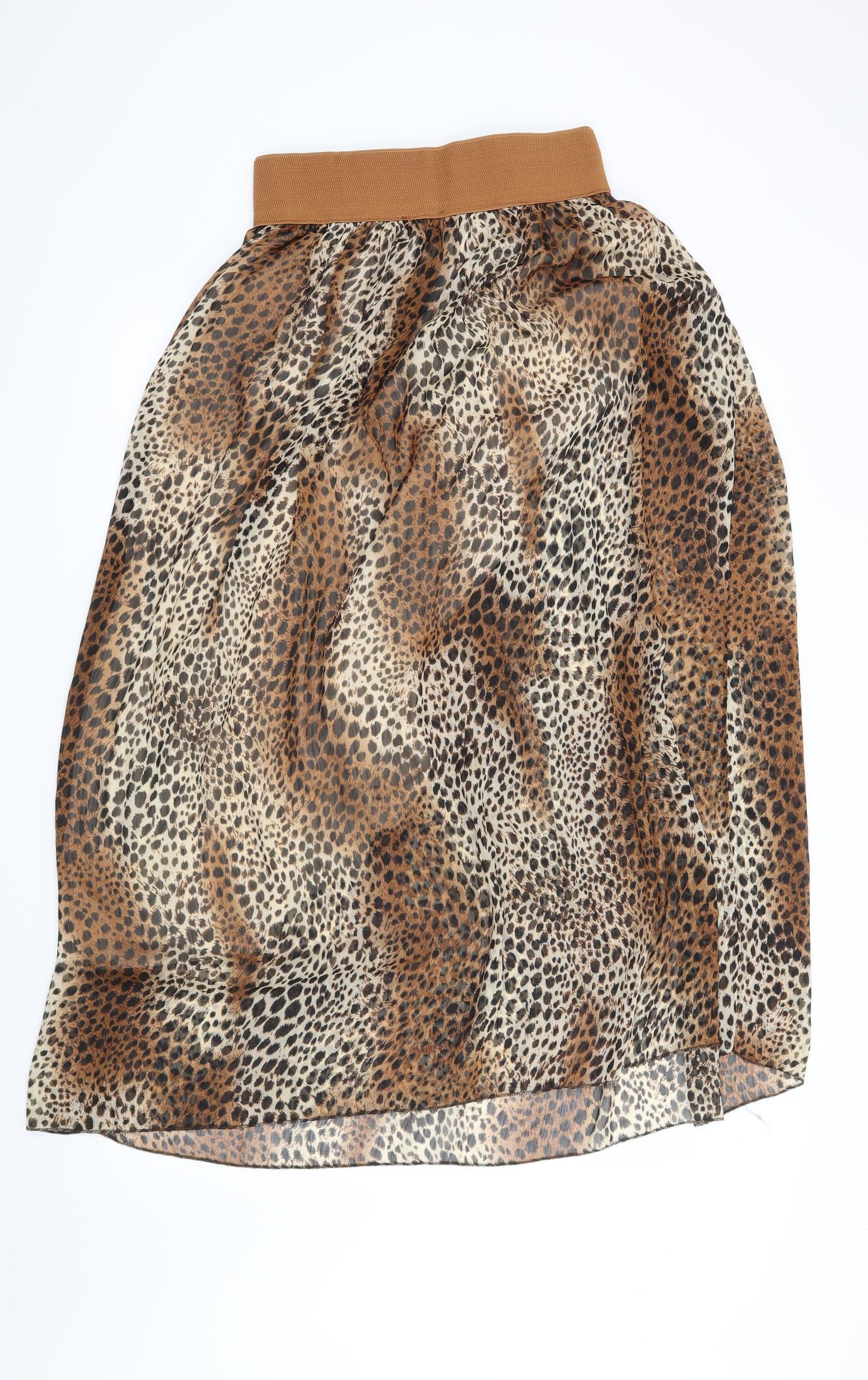 Preworn Womens Brown Animal Print  A-Line Skirt Size 32 in