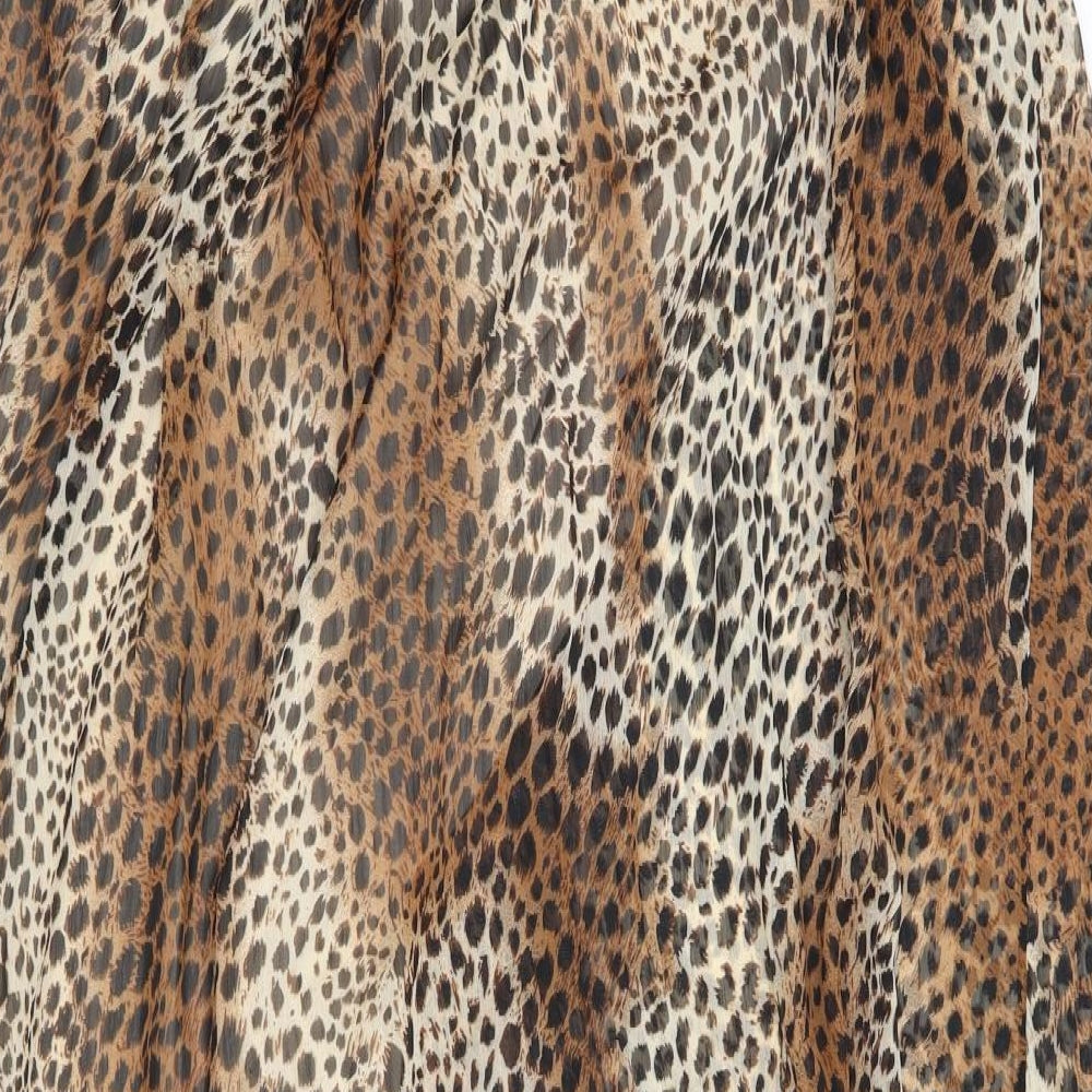 Preworn Womens Brown Animal Print  A-Line Skirt Size 32 in