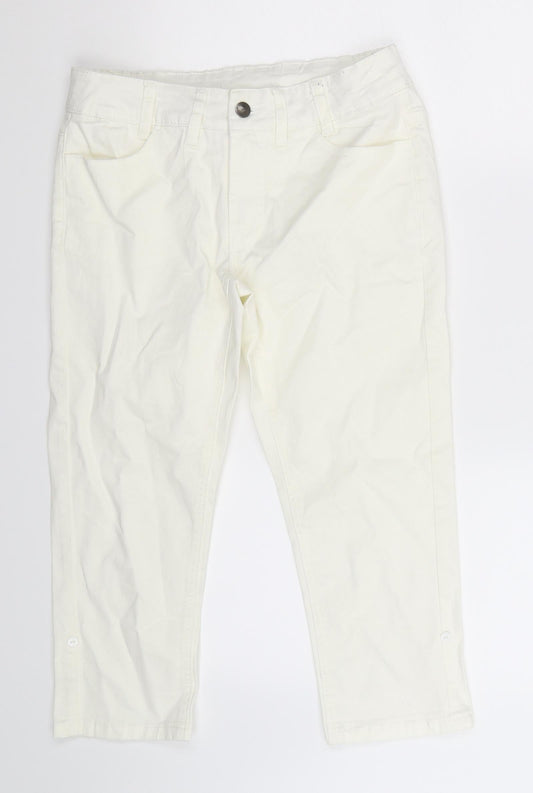 TISSAIA Womens White  Denim Cropped Jeans Size 28 in L21 in