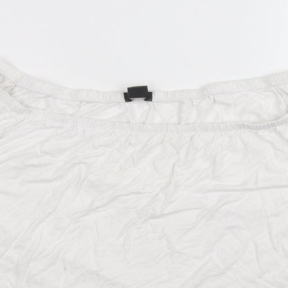 Close-up detail of Primark women’s white camisole blouse, size UK 4