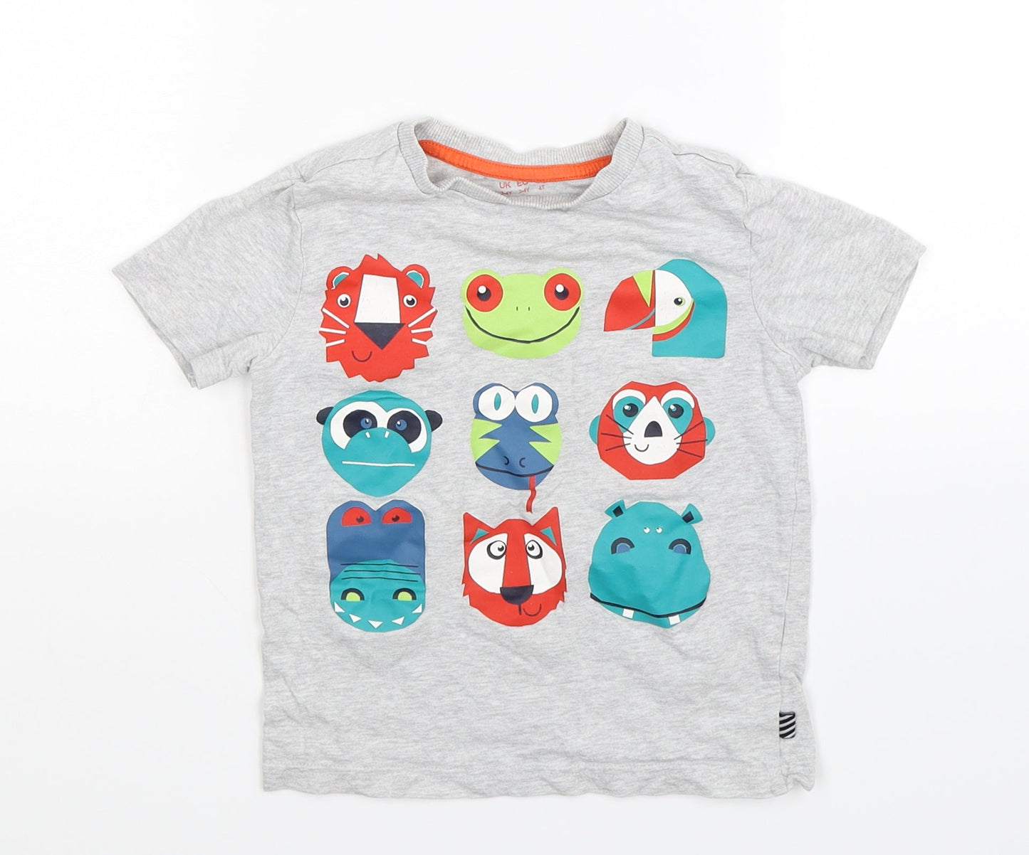Preworn Boys Grey   Basic T-Shirt Size 3-4 Years