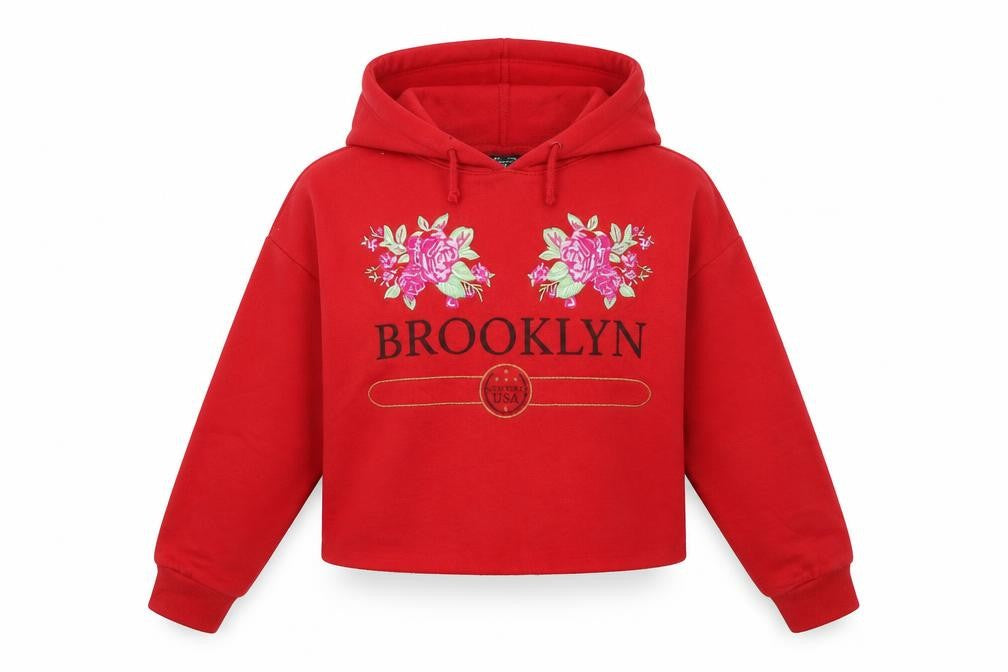 New Look Girls Red   Pullover Hoodie Size 12-13 Years  - Cropped
