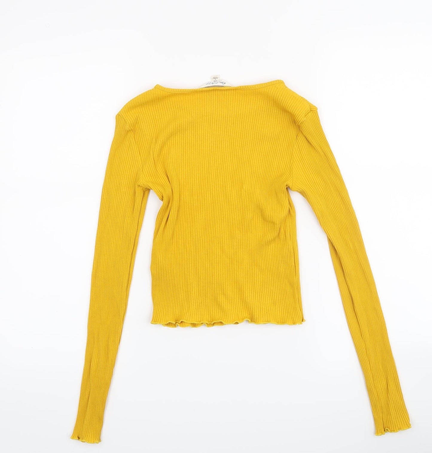Topshop Womens Yellow   Cropped Blouse Size 8