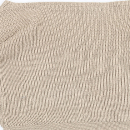 Brand and care label for Missguided women’s beige jumper, size S
