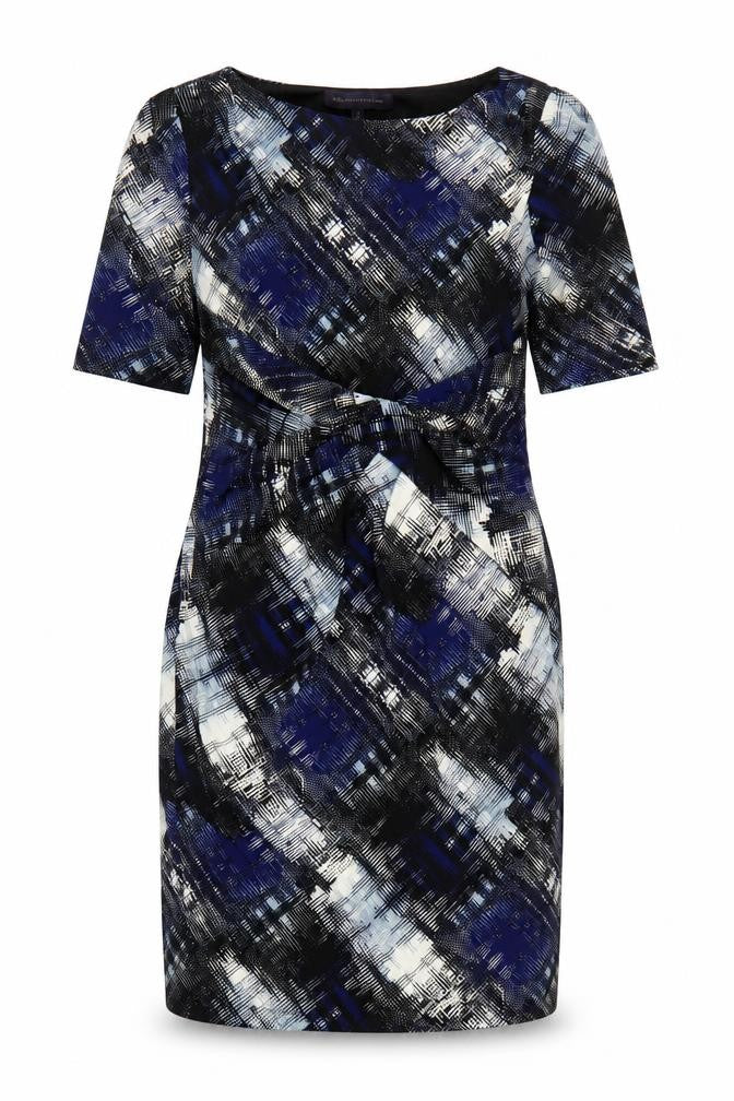Marks & Spencer Womens Blue Geometric  A-Line  Size 8