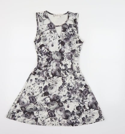 Preloved Vouley Vous Womens White Floral  A-Line  Size XS - Front