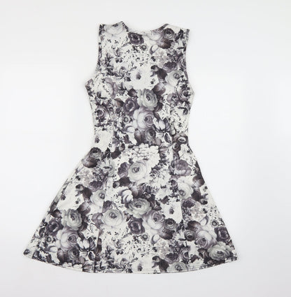 Preloved Vouley Vous Womens White Floral  A-Line  Size XS - Back