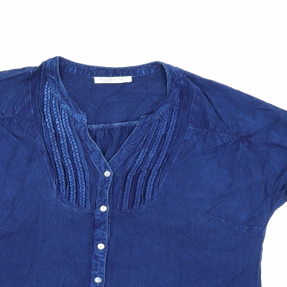 Anna Rose Womens Blue  Denim Basic T-Shirt Size 14
