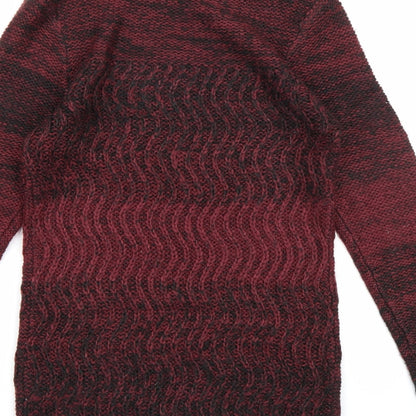 Brand and care label for Terranova women’s red knit jumper, size S
