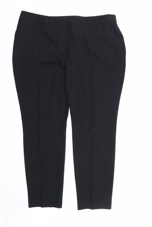 Bonmarché Womens Black  Rayon Dress Pants Trousers Size 20 L30 in