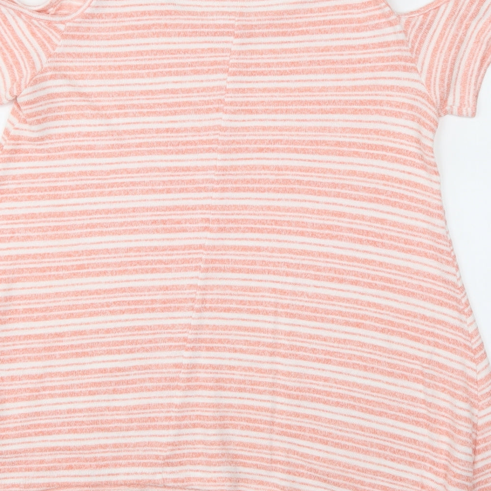 George Womens Pink Striped  Basic Blouse Size 12