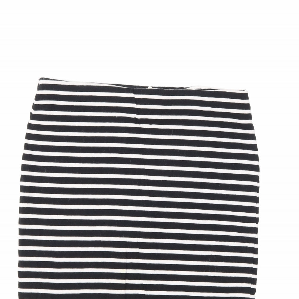 Basic Womens Multicoloured Striped  A-Line Skirt Size M