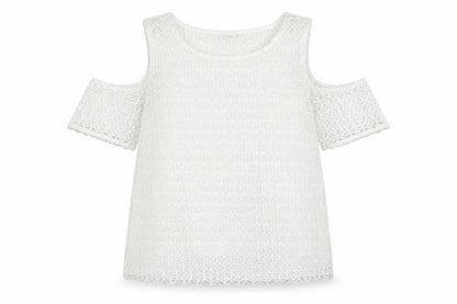 Front view of Select women’s ivory basic blouse, size UK 8