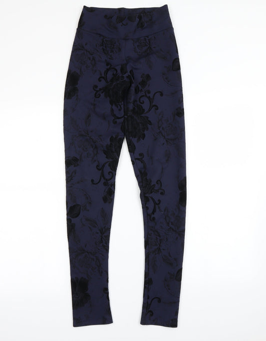 Blonde + Blonde Womens Blue Floral  Jegging Leggings Size 6 L28 in