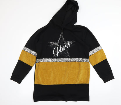 Additional front view of HORA women’s black pullover hoodie, size M