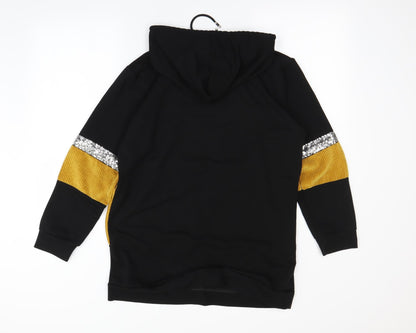 Back view of HORA women’s black pullover hoodie, size M
