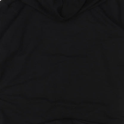 Brand and care label for HORA women’s black pullover hoodie, size M