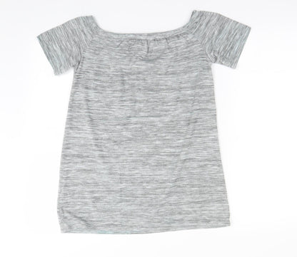 Back view of Papaya women’s grey basic t-shirt, size UK 10