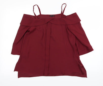 Additional front view of River Island women’s purple basic blouse, size UK 8